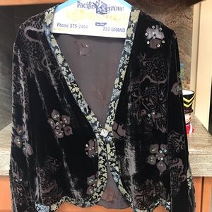 Velvet jacket blouse
